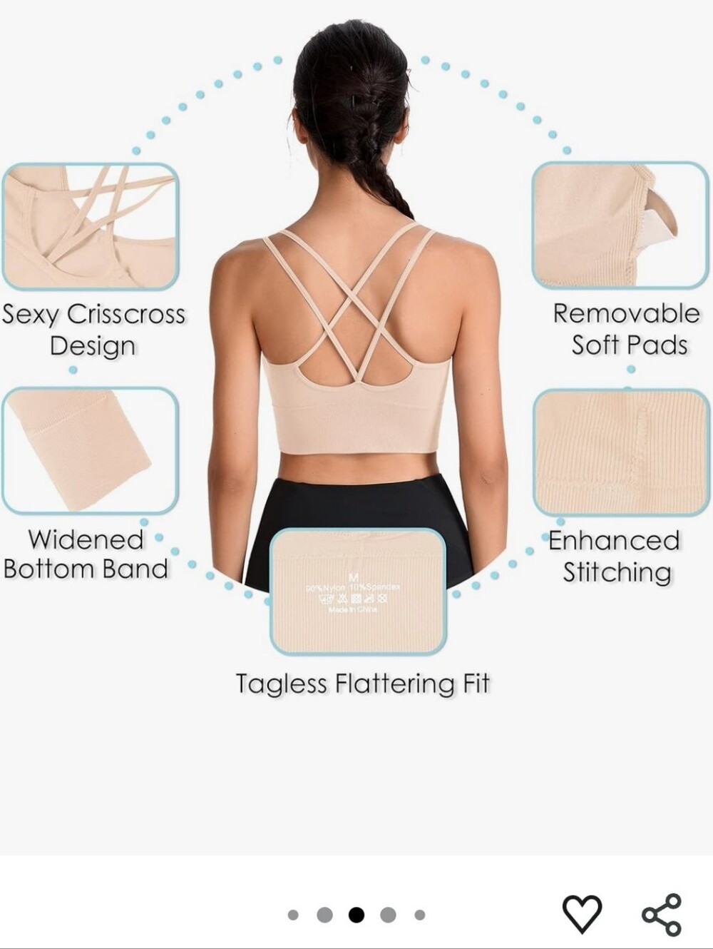 Set Of 4 Criss Cross Sports Bras - Picture 10 of 10